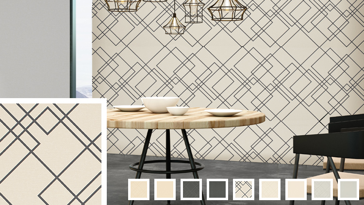 Geometric Up and Down Commercial Wallcovering sample - links to information page.